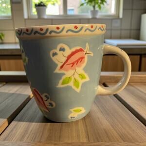 Starbucks Abbey Blue Floral Mug Ceramic Coffee Tea Cup 2004 10 oz Flowers